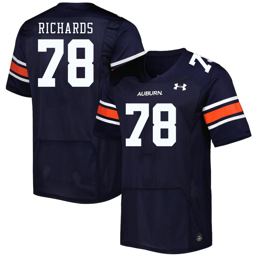 Men's Auburn Tigers #78 Evan Richards Navy 2023 College Stitched Football Jersey